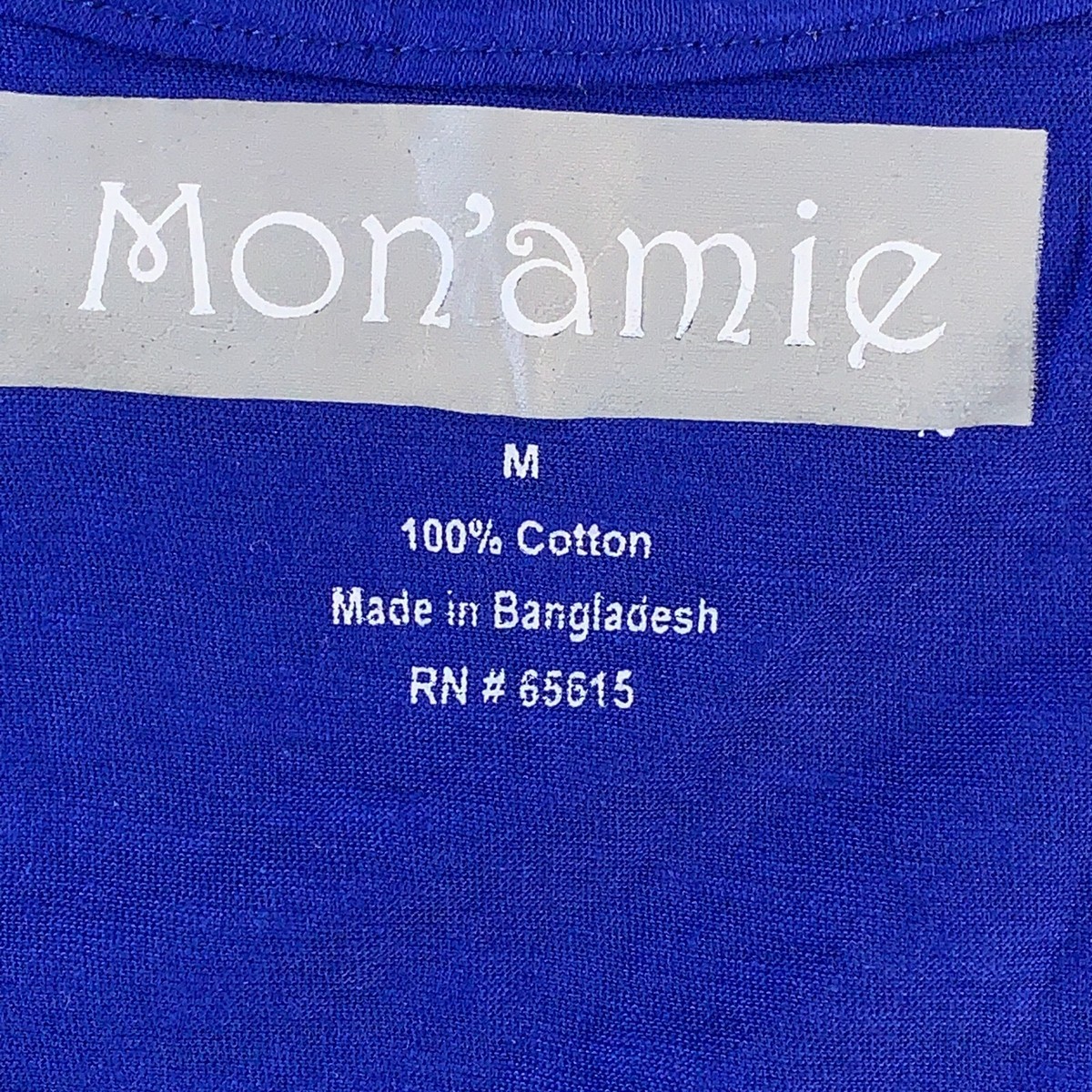 Mon'amie Girls Size Medium Cobalt Blue Short Sleeve V Neck Tee NWT