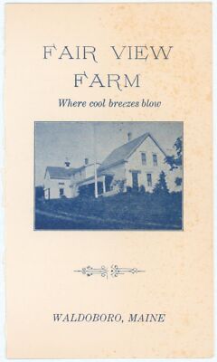 c1911 Fair View Farm Boarding House Photo Brochure Waldoboro Maine Dutch Neck