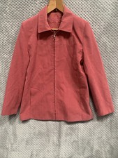 Finesse Womens Jacket Size Uk 12 Pink Zip Up Collared Long Sleeve