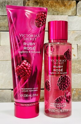 Victoria's Secret RUBY ROSE Fragrance Mist And Body Cream 8.4 fl. oz.,