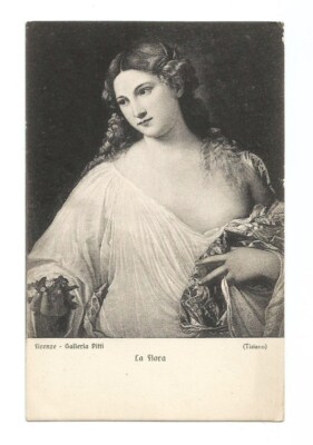 Firenze Florence Italy Postcard Galleria Pitti La Flora Titian Painting