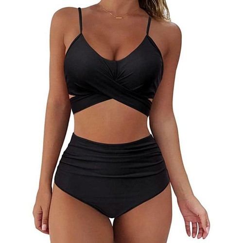 High Waisted Swimwear Push-up Bra Bikini Swimsuit Bathing Bikin Bottoms Slimming - Picture 27 of 40
