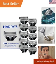 Razor Blades for Men - 10 Count -  Razor Blade Refill Cartridges - German Eng...