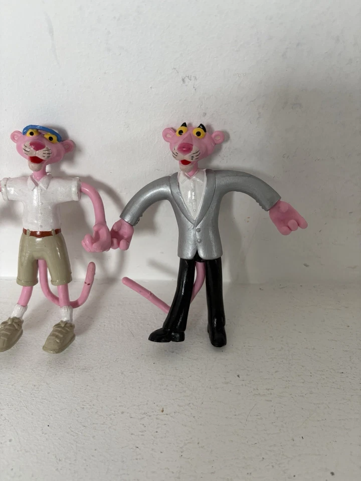 3 x Pink Panther 4.5" Bendy Bendable Figures 1999 Vintage Toys Suit & Golf - Image 4 of 4