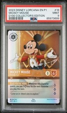 2023 DISNEY LORCANA EN P1-PROMO 18 MICKEY MOUSE D100 COLLECTOR'S EDITION Psa 9