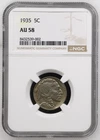 New Listing1935 Indian head nickel NGC AU 58