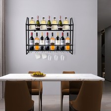 Wine Steel Racks Wall Mounted Glass Bottles Holders Load-Bearing Capacity 30kg