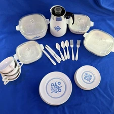 24 + Piece Corning Ware Blue Cornflower plastic children's toy dishes
