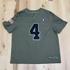 Nike Oakland Las Vegas Raiders Derek Carr #4 NFL Jersey Men's Size XXL Military