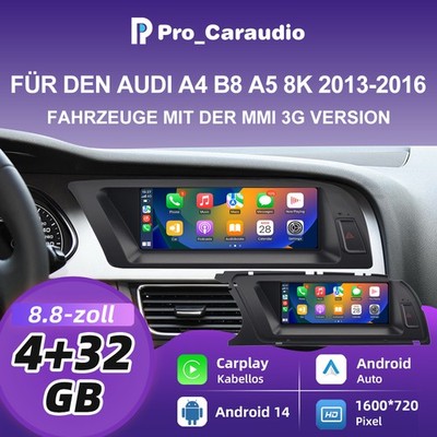 8.8'' Android14 Autoradio Touchscreen CarPlay Für Audi A4 A5 MMI 3G 2013-2016 GPS