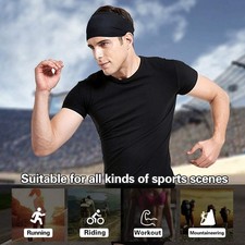 5 Pack Sports Headbands for Men  Women, Moisture Wicking Workout Sweatbands US
