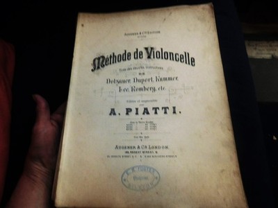 ANTIQUE SHEET MUSIC METHODE DE VIOLONCELLE A PIATTI AUGENER 7778 CELLO COMPLETE