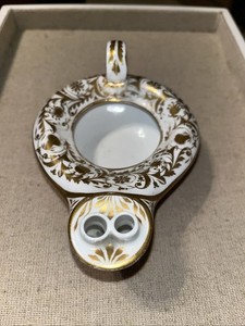 Coalport ? Style “Oil Lamp” ? Inkwell ? Or Scent Diffuser  Early Gold Gilt 1820?