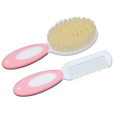 Baby Hair Brush and Comb Set Soft Natural Bristles Cradle Cap Grooming Tool