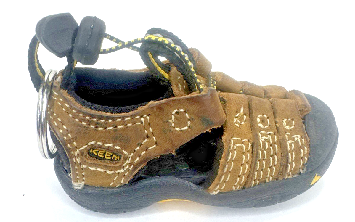 Keen Mini Newport Portachiavi Sandalo Scarpa 3 3 4" Miniatura Marrone Giallo