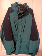 Cabela's Gore-Tex Hooded Full Zip Jacket Green/Black Men's XL Regular
