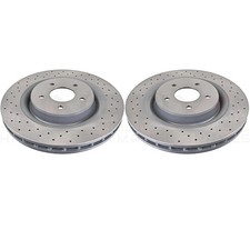 FOR MERCEDES E220d E300d E200 E300 E250 CROSS DRILLED FRONT BRAKE DISCS 330mm
