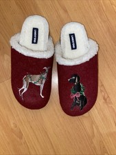 Lands  End Women  s 6 Sherpa Lined Clog Slippers NWOB-Multi Dogs. Floor Model.