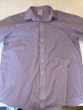 Brooks Brothers Shirt Mens 17 -35 Purple Check Madison Supima Cotton Read Descri
