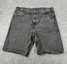 Levis 469 Jean Shorts Men 42 Charcoal Black Jorts Baggy Loose Grunge Y2K