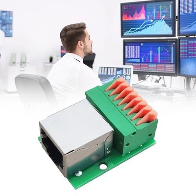 8Pin RJ45 Sockets DIN Rail Terminals Adapters Board Secure Clamp Connection