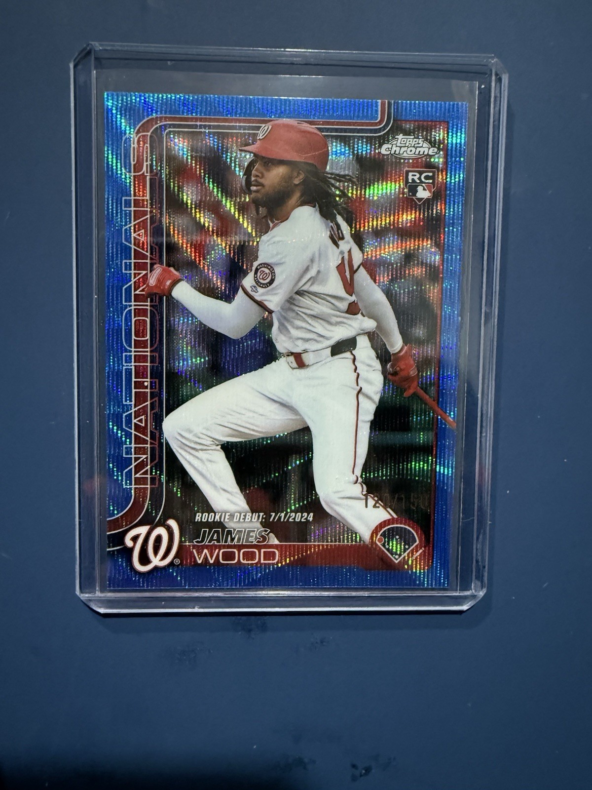 2025 Topps Chrome - James Wood #132 Blue RayWave Refractor /150 (RC)