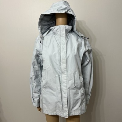 QUECHUA Decathlon Women's GRAY Waterproof Hooded Jacket Lightweight - SIZE LARGE