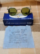 Vtg Bausch and Lomb Green Safety Glasses Mesh Goggles Vtg Old Cool RayBan BL