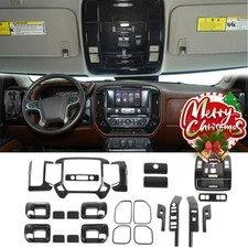 Interior Cover Trim Kit For Chevy Silverado GMC Sierra 2014-17 25X Carbon Fiber