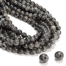 2.0mm Hole Larvikite Labradorite Smooth Round Beads 6mm 8mm 10mm 15.5" Strand