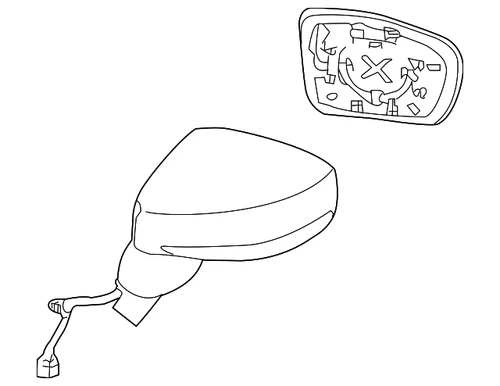 Genuine Nissan Passenger Right Door Mirror with Glass (not painted) K6301-6HT1B