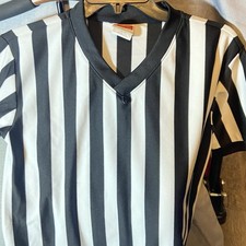 Rawlings Referee Jersey Size S Black White Striped Short Sleeve