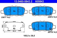 ATE Bremsbelagsatz, Scheibenbremse 13.0460-5843.2 FüR Nissan Renault