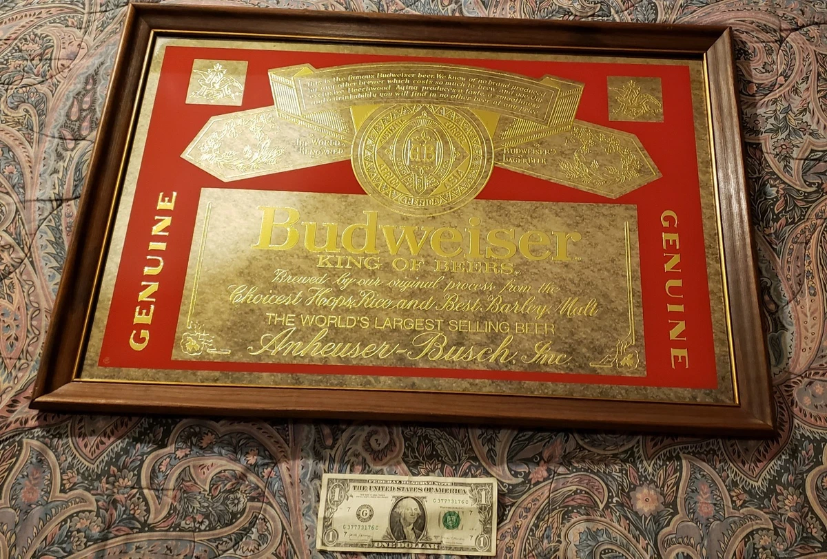 Anheuser Busch Mirror In Collectible Budweiser Signs & Tins for