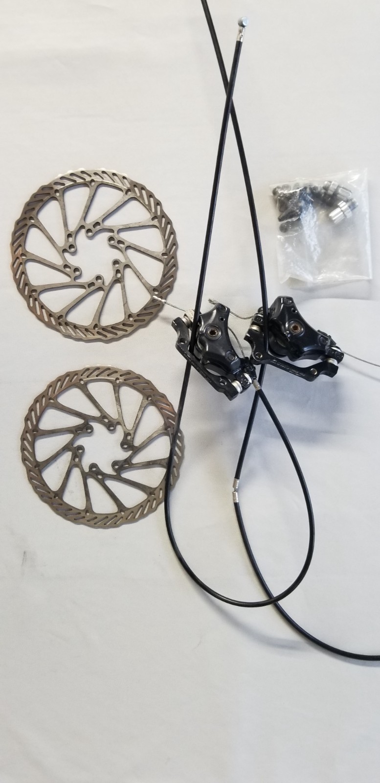 Disc Brake Front & Rear Disc Rotor Brake Kit With Cables - 1