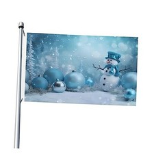 Cute Snowman Christmas 3x5 Feet Yard House Flags, Winter Snow Season Greeting
