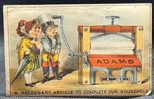 LOVELL MANUFACTURING CO. DEALER IN ADAMS WRINGERS PROVIDENCE, RI  TRADE CARD