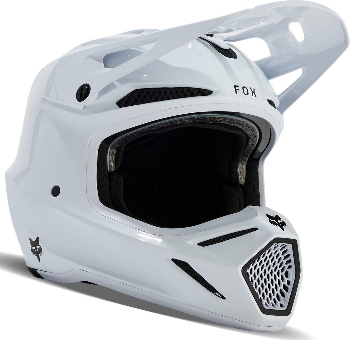 Fox Racing V3 RS Carbon Solid MX Offroad Helmet White MD | eBay