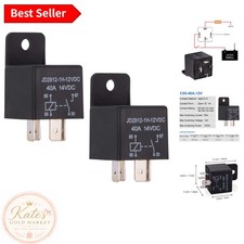 Heavy Duty 4 Pin 12V 40A SPST Automotive Relay - Pack of 2 for Reliable Power