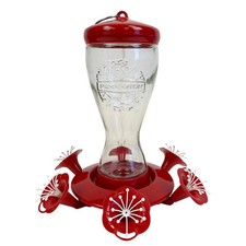 Pennington Sipper Glass Bottle Red Hummingbird Feeder, 28 oz Nectar Capacity