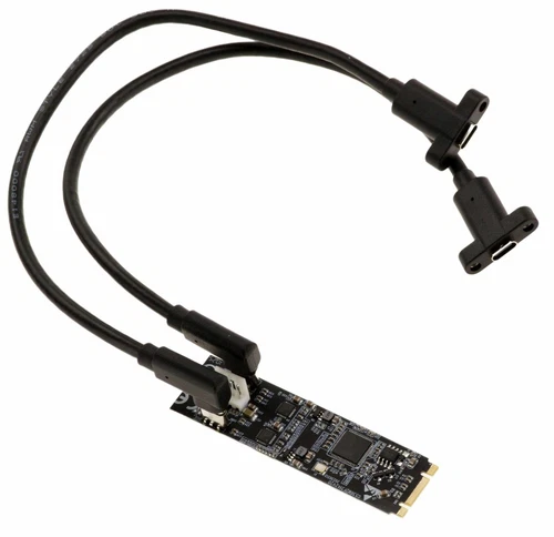 Carte M2 M Key vers 2 port USB 3.2 Gen 2 10G type C avec cordons et équerres, ch