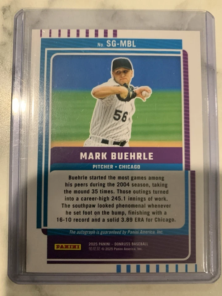Donruss Mark Buehrle 2025 automático/25 White Sox Foto 2 de 2