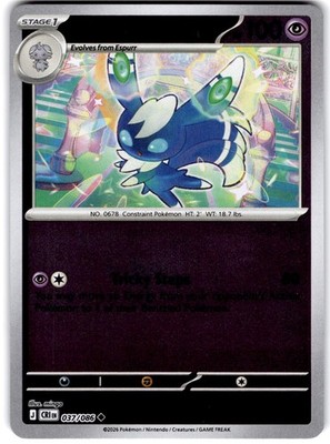 Pokemon Meowstic CRI 37/86 Reverse Holo Near Mint English