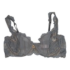 Victoria  s Secret Vintage Balconette Lace  Mesh Bra  36 C  EUC  Gray  Beige