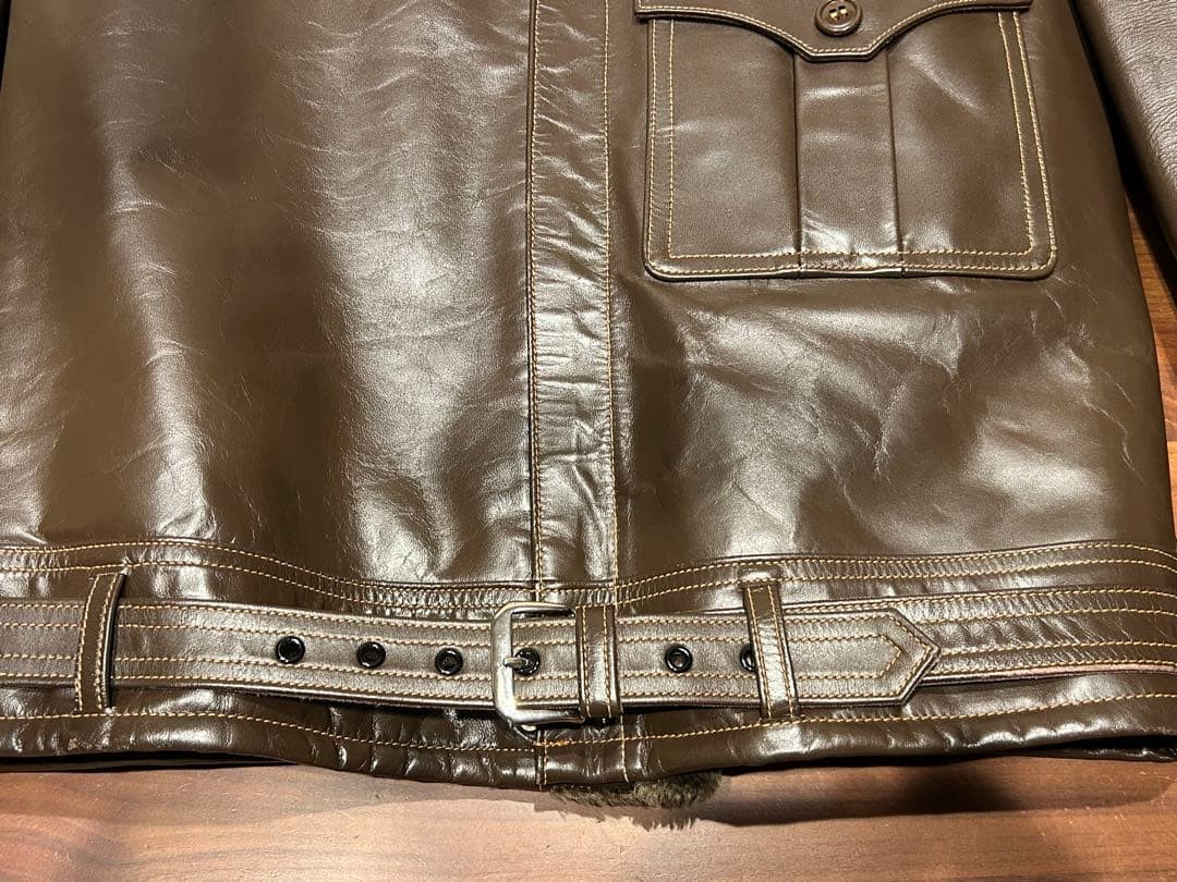 Buzz Ricksons B2 Flight Jacket Brown Horsehide Us… - image 8