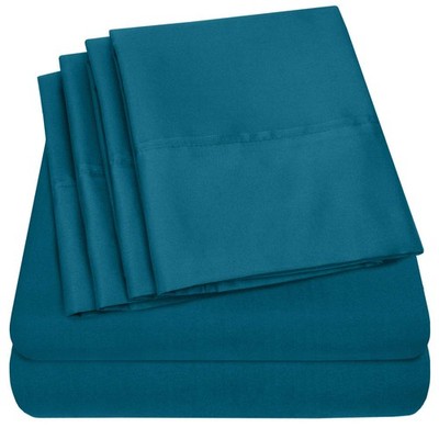 Queen Sheets Teal - 6 Piece 1500 Supreme Collection Fine Brushed Queen,