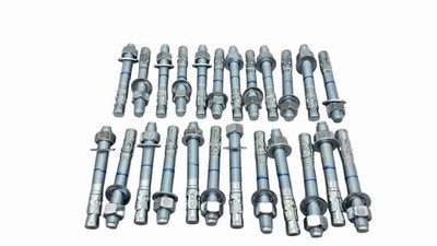3/4 In x 6 In Wedge Anchors Zinc Plated Heavy Duty Fastener for Concrete 24pc