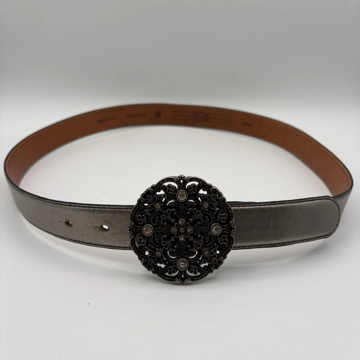 Fossil Leather Rhinestone Belt Bundle (3) size Medium SANSTHS Women Rhinestone Belt for Jeans, Western Cowgirl  main image 4