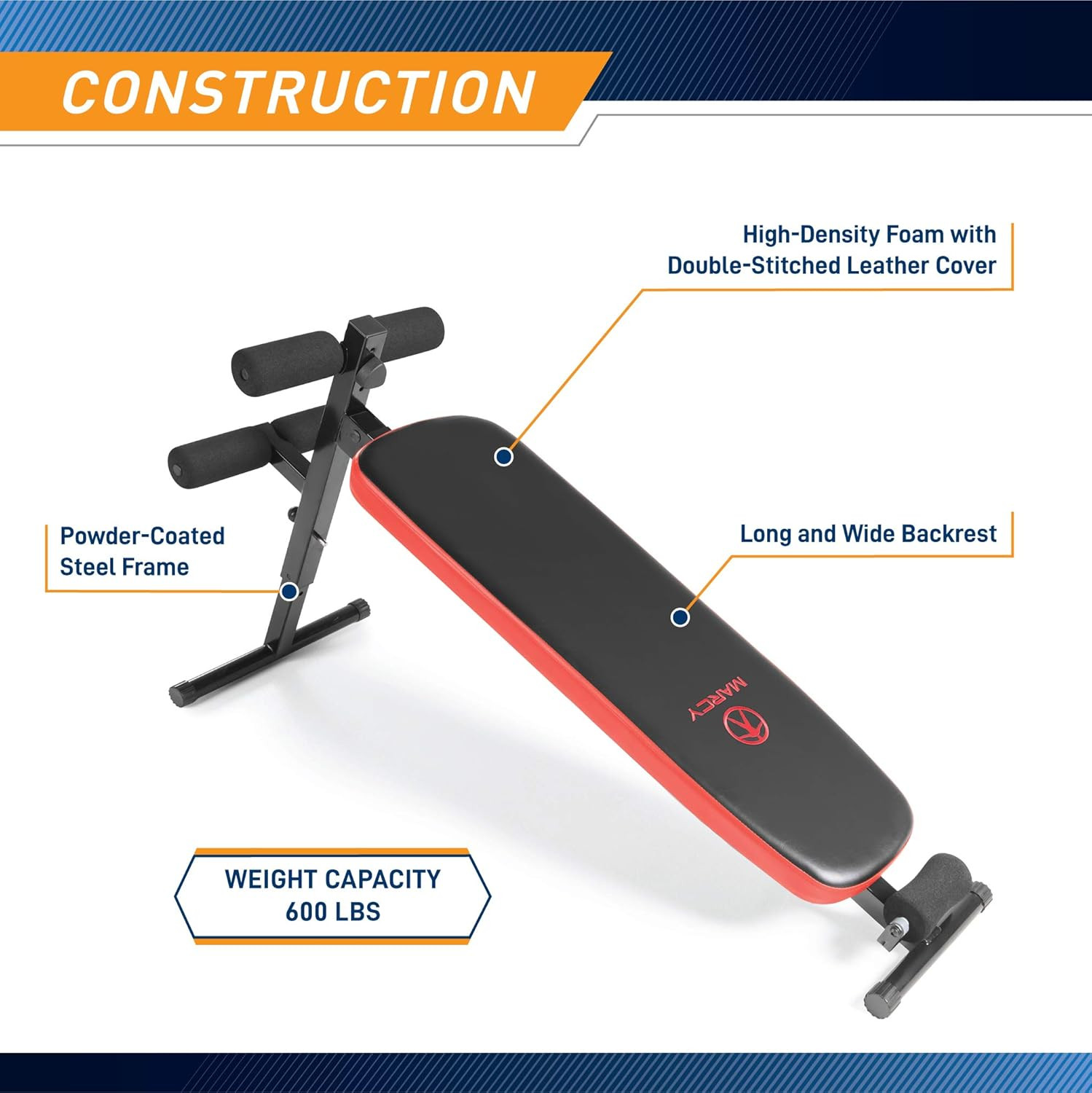 Folding Utility Slant Board with Headrest - Adjustable Positions, Black/Red