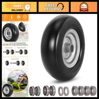 Flat Free Tire & Wheel Assembly 11x4.00-5, 3/4'' Bearings, Replacement for Zero-T